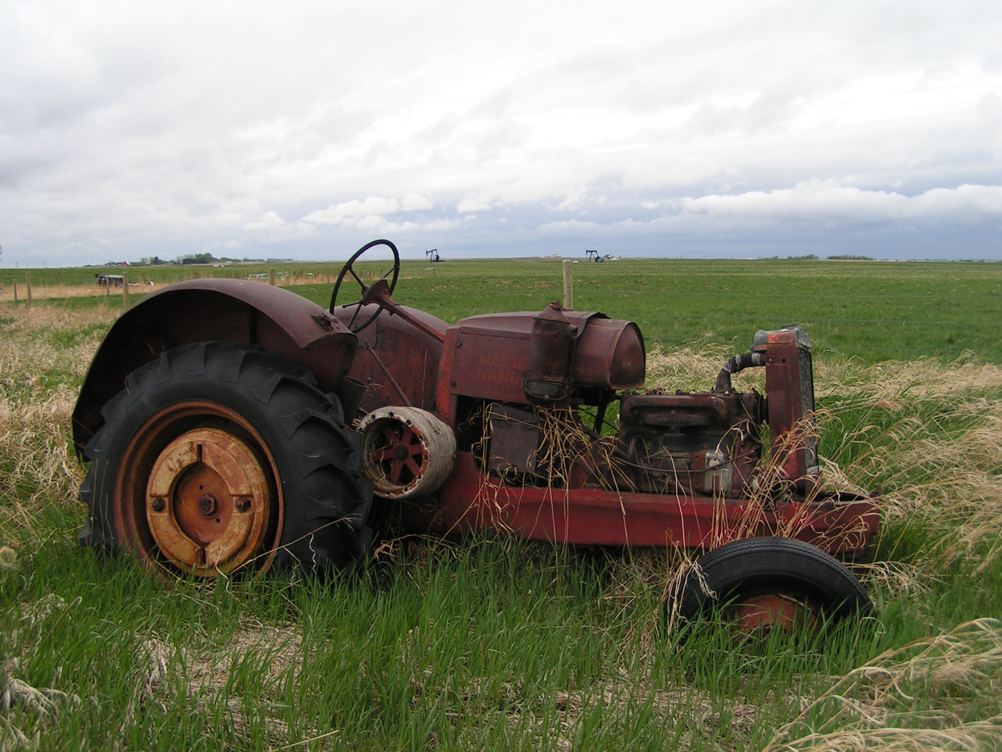 Tractor in Wheatland County field